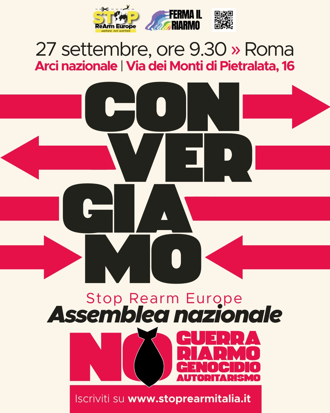 Stop Rearm Europe: assemblea nazionale