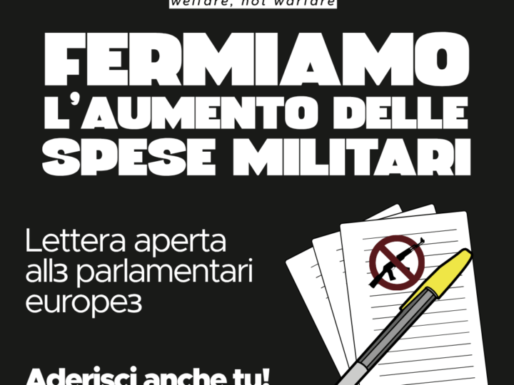 Oltre 800 organizzazioni invitano i parlamentari europei a trasferire i fondi dalla guerra alla pace