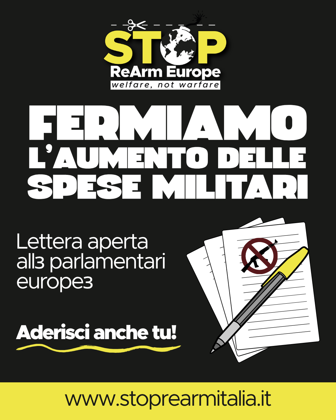 Oltre 800 organizzazioni invitano i parlamentari europei a trasferire i fondi dalla guerra alla pace